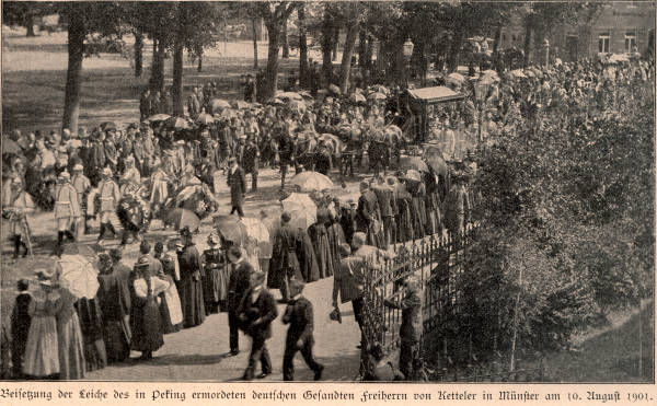 Beerdigung Freiherr von Ketteler in Münster am 10. August 1901